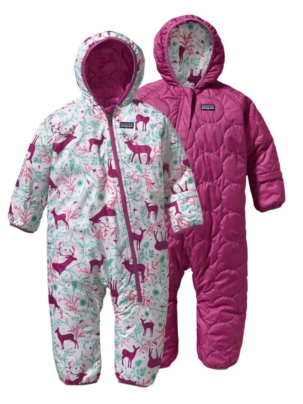 Patagonia Baby Reversible Puff-Ball Bunting Deer Forest Print (no tag)